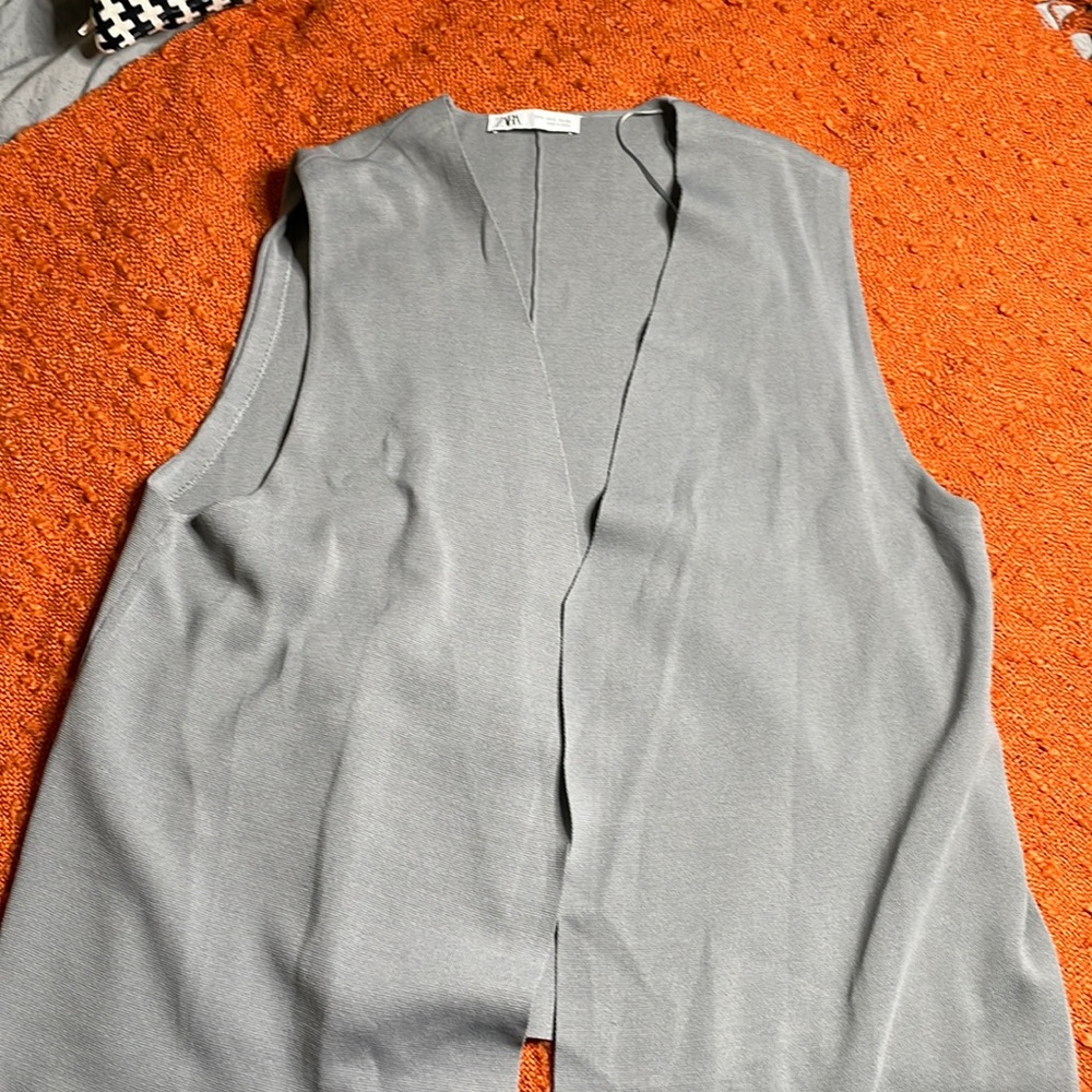 Zara RN 77302 Gray Blazer Vest size 5